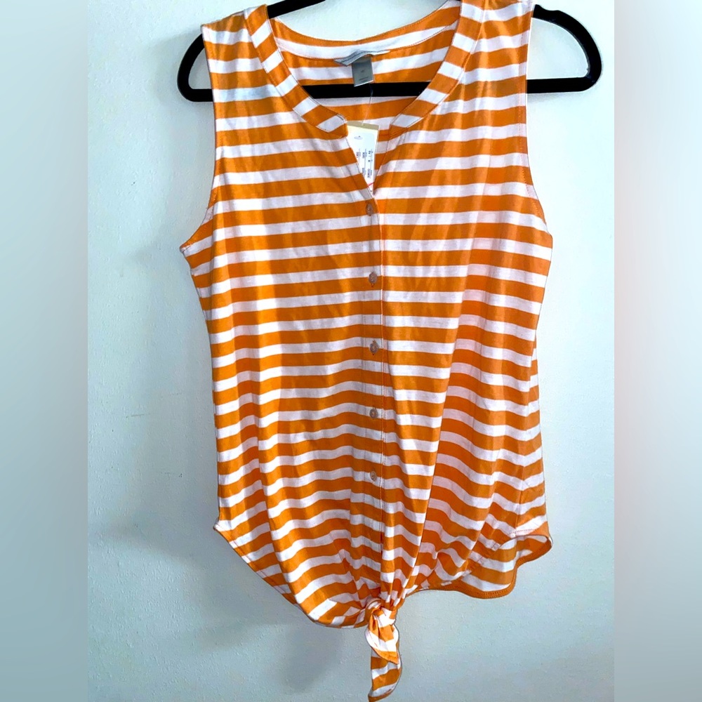 Christopher & Banks summer tank top size M with tie at the bottom